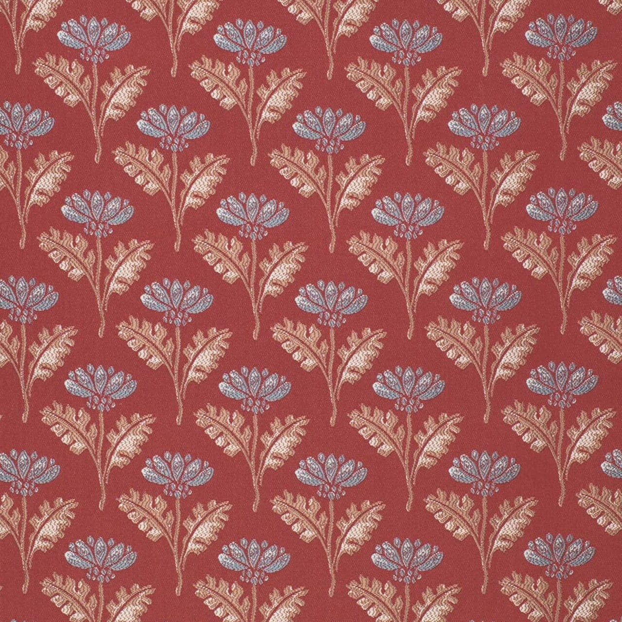 Grace Garnet - Red & Burgundy Floral Upholstery Fabric 54 Inches"